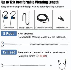 img 3 attached to 🎧 Joymiso Wired Earbuds with Extended 12ft Cable Length for Computers, Laptops, TVs, Mic and Volume Control, Coiled Wire & Extension Cord Included, Over Ear Headphones for Children, Women, and Small Ears