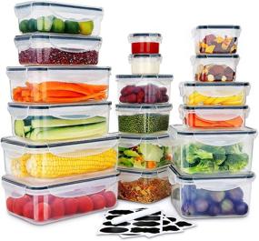 img 4 attached to 36 PCS Stackable Plastic Food Storage Containers with Lids 🍱 - Airtight & BPA-Free & Microwave/Dishwasher Safe with Chalkboard Labels & Marker