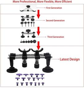 img 3 attached to 🔧 Эффективный набор инструментов для ремонта вмятин без покраски LTUPWF: двойной мостовой съемник вмятин с 18 шт. клейкими вкладками для удаления вмятин на машинах, повреждениях дверей и граде.
