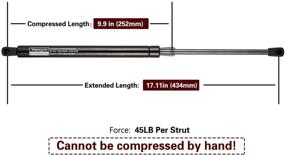 img 2 attached to 🔧 Vepagoo C16-04270 Gas Shocks Struts: 17" 45Lbs/200N for Leer ARE Camper Shell Truck Topper Rear Window - Set of 2