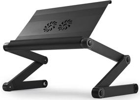 img 4 attached to 🔧 Enhanced WorkEZ Executive Adjustable Laptop Stand: Ergonomic Aluminum Lap Desk with Cooling Fans, USB Ports, and Portable Design