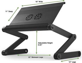 img 1 attached to 🔧 Enhanced WorkEZ Executive Adjustable Laptop Stand: Ergonomic Aluminum Lap Desk with Cooling Fans, USB Ports, and Portable Design