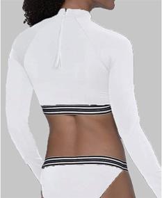 img 3 attached to 🌊 Women's Banded Stretch Back Zip Swimsuit - King Sun Exercise - Sexy Long Sleeve - Ideal for Surfing, Swim, Yoga and Outdoor Activities