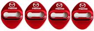 🔒 maxdool stainless steel car door lock latches cover protector for mazda 3,6, miata mx-5 cx-3,cx-5,cx-9 - red (pack of 4) logo