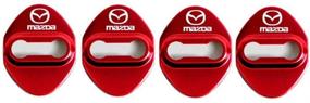 img 3 attached to 🔒 MAXDOOL Stainless Steel Car Door Lock Latches Cover Protector for Mazda 3,6, Miata MX-5 CX-3,CX-5,CX-9 - Red (Pack of 4)