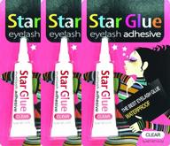 🌟 long-lasting star eyelash glue for strip lashes - 3 packs (clear) - 7g (1/4oz) - buy now! logo