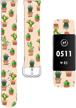 charge 4 bands silicone for women - endiy designer aesthetic personalized strap compatible with fitbit charge 3 / charge 3 se/charge 4 small - lovely cactus logo