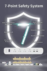 img 1 attached to 🔌 NTONPOWER 2 Prong Power Strip with 10ft Extension Cord - 4 Outlet Surge Protector with USB Ports, White