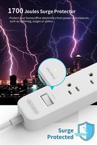 img 2 attached to 🔌 NTONPOWER 2 Prong Power Strip with 10ft Extension Cord - 4 Outlet Surge Protector with USB Ports, White