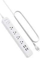 🔌 ntonpower 2 prong power strip with 10ft extension cord - 4 outlet surge protector with usb ports, white logo