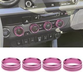 img 4 attached to Kujunpao For Toyota Tacoma Air Conditioner Switch Trim Cover AUTO Switch CD Button Knob Cover Decor Trim Compatible With Toyota Tacoma 2016-2020(Pink)