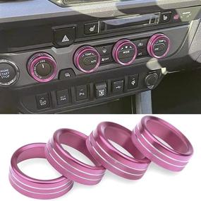 img 3 attached to Kujunpao For Toyota Tacoma Air Conditioner Switch Trim Cover AUTO Switch CD Button Knob Cover Decor Trim Compatible With Toyota Tacoma 2016-2020(Pink)
