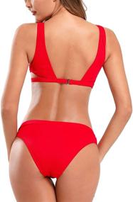 img 3 attached to SHEKINI Womens Cutout Swimsuits Ribbed Women's Clothing for Swimsuits & Cover Ups