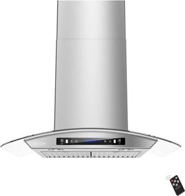 img 4 attached to 🔥 IKTCH 30-inch Wall Mount Range Hood with Tempered Glass, 900 CFM Stainless Steel Kitchen Chimney Vent, Gesture Sensing & Touch Control Switch Panel, Adjustable Lights - IKP03-30