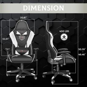 img 3 attached to 💺 Dvenger Video Game Chairs - Stylish White Leather Reclining Office Chair with Lumbar Support and Headrest - Perfect for Gamers and Professionals!