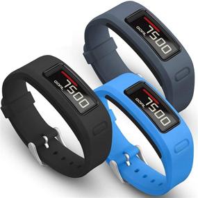 img 4 attached to 🎈 SKYLET Soft Silicone Replacement Wristbands for Garmin Vivofit 1 - No Tracker, Metal Buckle, Ideal for Men and Women