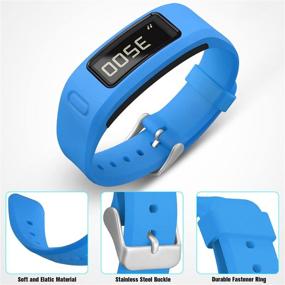 img 2 attached to 🎈 SKYLET Soft Silicone Replacement Wristbands for Garmin Vivofit 1 - No Tracker, Metal Buckle, Ideal for Men and Women
