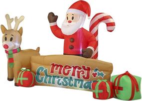 img 3 attached to 🎄 10ft Xmas Santa Merry Christmas Sign Inflatable with Built-in LEDs - Ideal Winter Decoration for Indoor Outdoor Yard, Garden, Party & Lawn