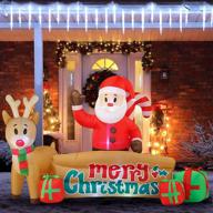 🎄 10ft xmas santa merry christmas sign inflatable with built-in leds - ideal winter decoration for indoor outdoor yard, garden, party & lawn логотип