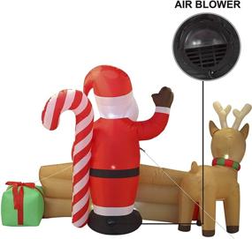 img 1 attached to 🎄 10ft Xmas Santa Merry Christmas Sign Inflatable with Built-in LEDs - Ideal Winter Decoration for Indoor Outdoor Yard, Garden, Party & Lawn