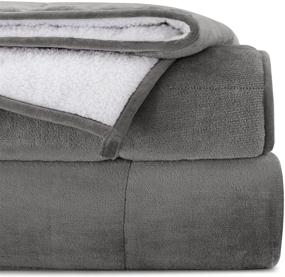 img 4 attached to 🛏️ Oeko-Tex Certified 20LBS 60x80 Queen Size Fleece Weighted Blanket for Adults | Thick Sherpa Faux Fur Fuzzy Bed Blanket with Soft Plush Flannel | Reversible Dual-Sided Cozy Fluffy Blanket