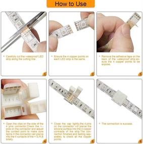 img 1 attached to ✨ Solderless LED Strip Connector Adaptor for 10mm Wide 5050 RGB Waterproof Light - Pack of 10