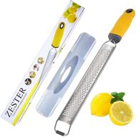 🍋 premium stainless steel lemon zester & cheese grater - versatile kitchen gadget for zesting & grating citrus, cheese, chocolate, and fruits logo