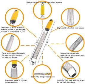 img 2 attached to 🍋 Premium Stainless Steel Lemon Zester & Cheese Grater - Versatile Kitchen Gadget for Zesting & Grating Citrus, Cheese, Chocolate, and Fruits