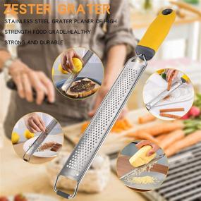 img 3 attached to 🍋 Premium Stainless Steel Lemon Zester & Cheese Grater - Versatile Kitchen Gadget for Zesting & Grating Citrus, Cheese, Chocolate, and Fruits