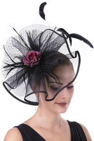 img 4 attached to 👒 Litter Star Fashion Fascinators for Women - Pillbox Cocktail Tea Party Headband Headwear Hat, Kentucky Derby Wedding