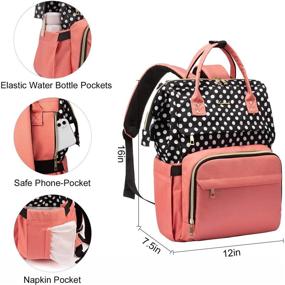 img 1 attached to Polka-Pink Laptop Backpack for Women: 🎒 Stylish Work Bag, Teacher & College Bookbag