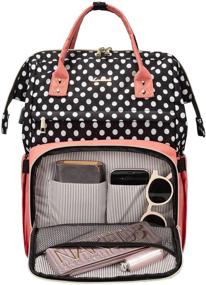 img 2 attached to Polka-Pink Laptop Backpack for Women: 🎒 Stylish Work Bag, Teacher & College Bookbag