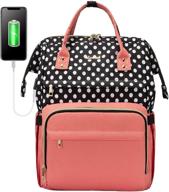 polka-pink laptop backpack for women: 🎒 stylish work bag, teacher & college bookbag logo