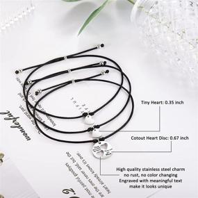 img 2 attached to 👩 Tarsus Mother Daughter Bracelets: Heart Jewelry, Lettering Cutout, 2/3Pcs Matching Set for Mom and Me