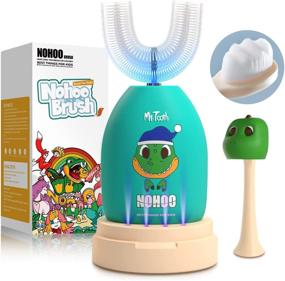 img 4 attached to 🦷 NOHOO Kids Electric Toothbrush: Rechargeable U Shape Ultrasonic Toothbrush for Toddlers, Waterproof & 3 Modes, Ages 3-12