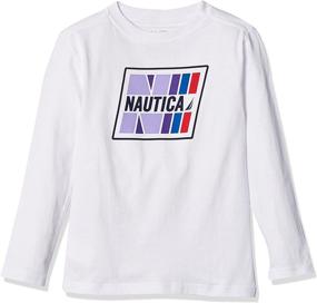 img 4 attached to 👕 Детская одежда Nautica с графическим принтом на коротких рукавах: Стильная и комфортная одежда для ваших малышей.