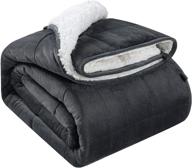 🛌 hblife sherpa fleece weighted blanket for adults - oeko-tex certified, 20 lbs, thick fuzzy bed blanket, heavy reversible soft fluffy plush blanket with premium glass beads, size: 60x80 inches, color: dark grey logo