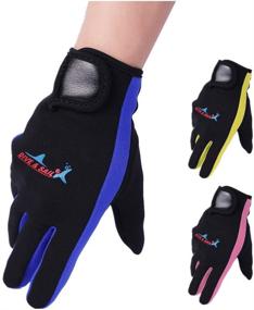 img 1 attached to 🧤 DIVE & SAIL 1.5mm Premium Neoprene Gloves for Scuba Diving - Five Finger Glove