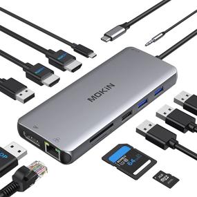 img 4 attached to 💻 Ultimate USB C Docking Station: Dual Monitor HDMI Adapter, Dual HDMI/DP, 4 USB, Ethernet, PD, SD/TF & Audio Port - Compatible with HP/Dell/Lenovo/Surface Laptop