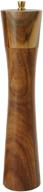 10-inch acacia wood pepper grinder - refillable salt and pepper mill with adjustable coarseness | premium tableware gift - 1pc logo