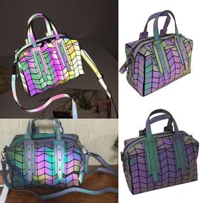 img 3 attached to 👜 Stylish Holographic Geometric Crossbody Messenger Women's Handbags & Wallets with Colorful Designs - Ideal for Satchels
