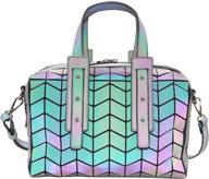 👜 stylish holographic geometric crossbody messenger women's handbags & wallets with colorful designs - ideal for satchels logo