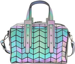 img 4 attached to 👜 Stylish Holographic Geometric Crossbody Messenger Women's Handbags & Wallets with Colorful Designs - Ideal for Satchels