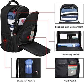 img 2 attached to 🎒 Стильный рюкзак для ноутбука с портом для зарядки USB для мужчин и женщин - водонепроницаемый колледж-школьный рюкзак подходит для ноутбука 15 дюймов - защита от краж и долговечность - черный