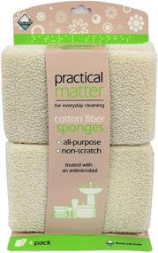 img 1 attached to 🧽 Pack of 4 Practical Matter Organic Cotton Fiber All-Purpose Kitchen Sponges