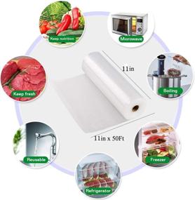 img 2 attached to 🔒 Lawei 2-pack 11-inch x 50-feet Vacuum Sealer Rolls - Food Saver Bags for Sous Vide and Vacuum Sealing, Vacuum Sealer Bags for Food Storage