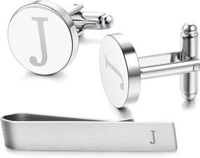 img 2 attached to Stylish LOYALLOOK Engraved Cufflinks for a Professional Touch