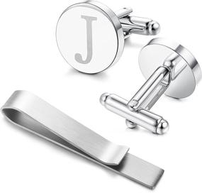 img 1 attached to Stylish LOYALLOOK Engraved Cufflinks for a Professional Touch