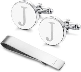 img 4 attached to Stylish LOYALLOOK Engraved Cufflinks for a Professional Touch