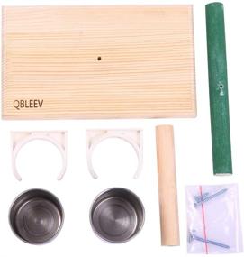 img 3 attached to 🐦 Enhance Bird's Playtime with QBLEEV Bird Play Stands and Feeder Cups: Versatile Wood Perch Shelf and Training Playground for Small Cockatiels, Conures, Parakeets, Finch